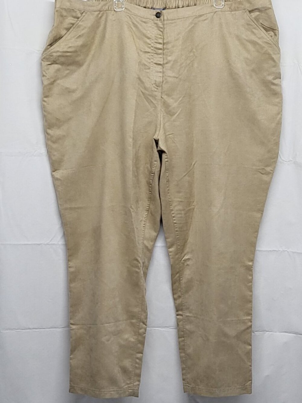 Vintage Y2K Liz & Me Pants Womens 20W Soft Faux Suede Pockets Lightweight Beige